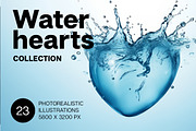 Water Hearts. 23 images, a Food Illustration by Handmadefont (Thumbnail 1 of 10)