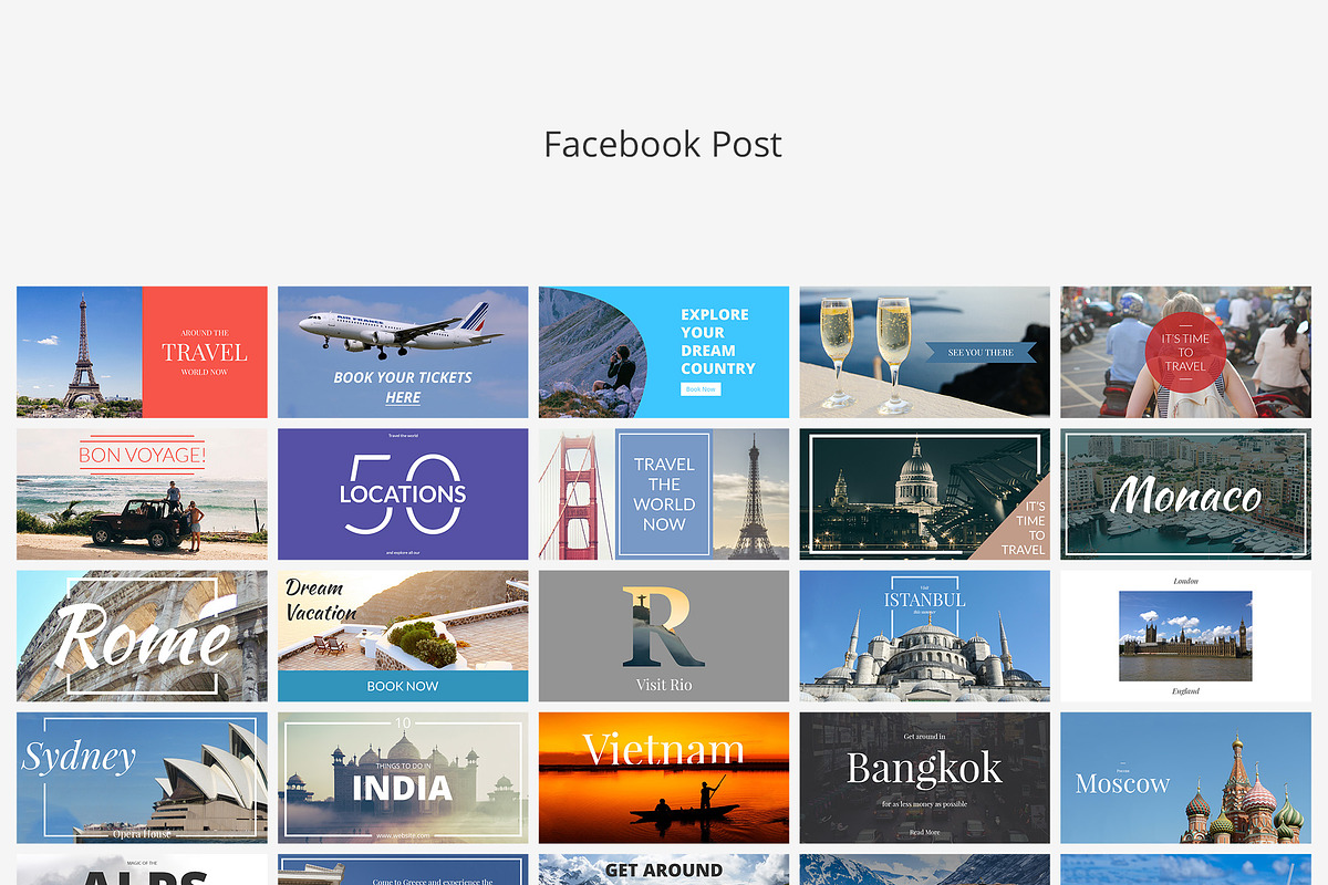 Travel Social Media Banners, a Social Media Template by Web Donut (Photo 3 of 9)