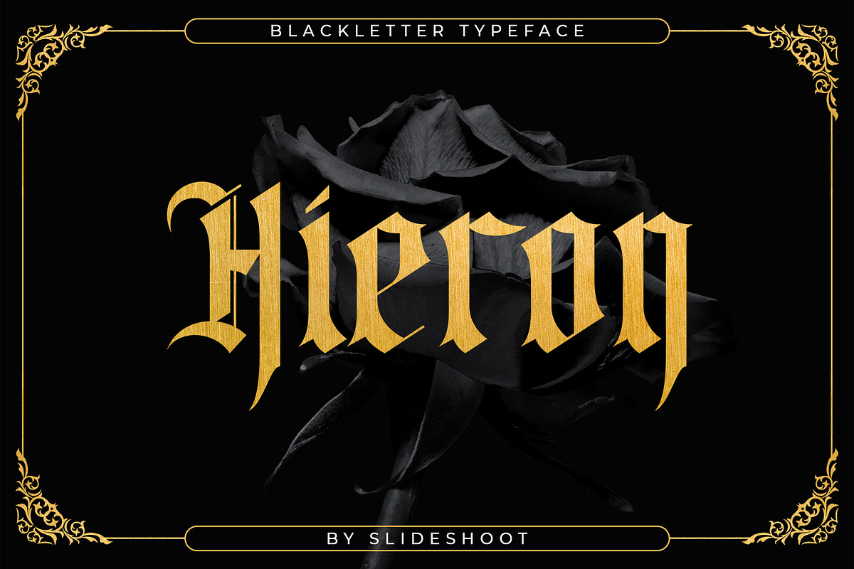 Hieron - Blackletter Font, a Blackletter Font by Idea Studio (Photo 1 of 12)