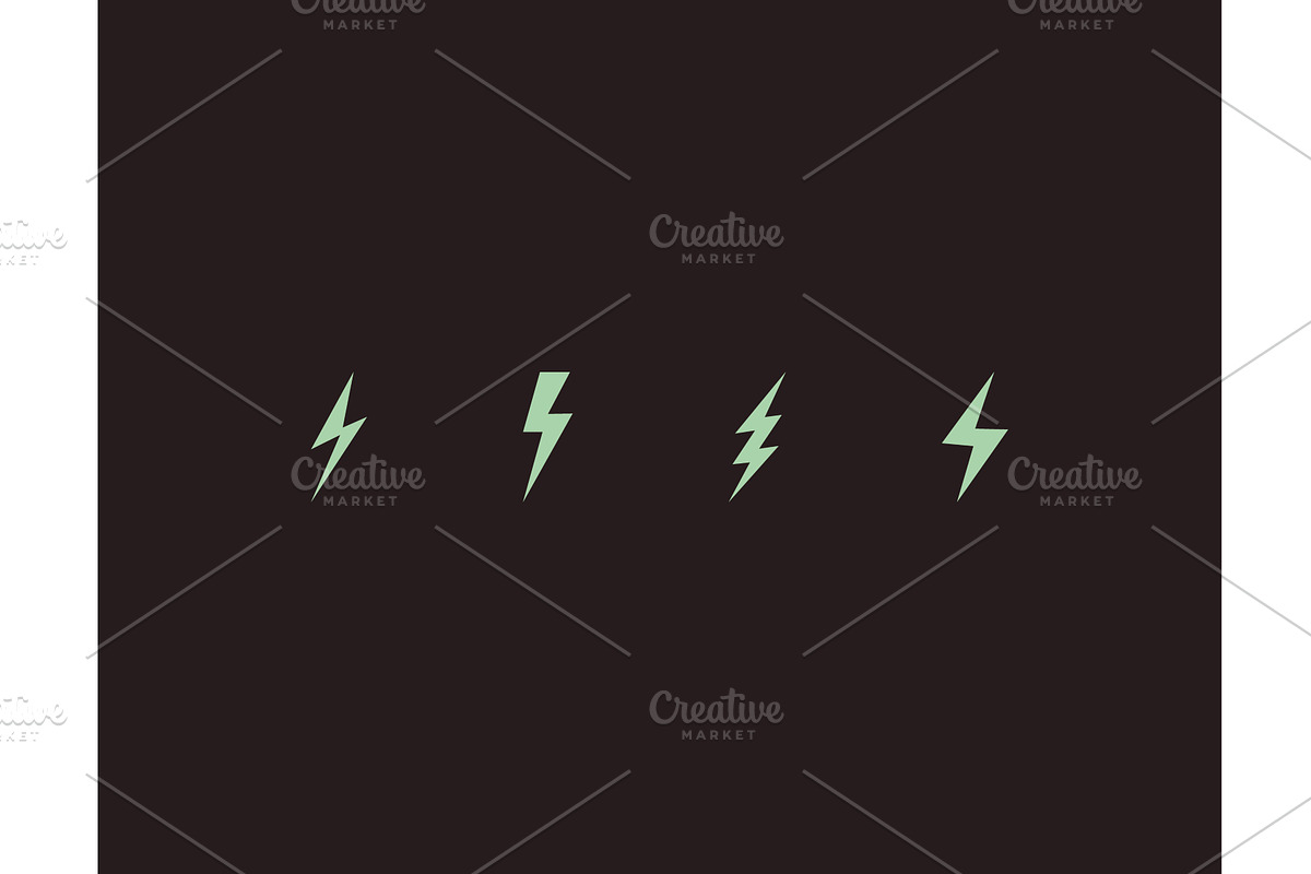 Lightning flat icons set, an Object Illustration by Vector Creator