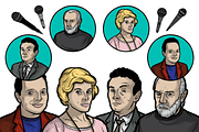 Hysterical Figures (Comedians), an Illustration by Vectory by BSC (Thumbnail 2 of 3)