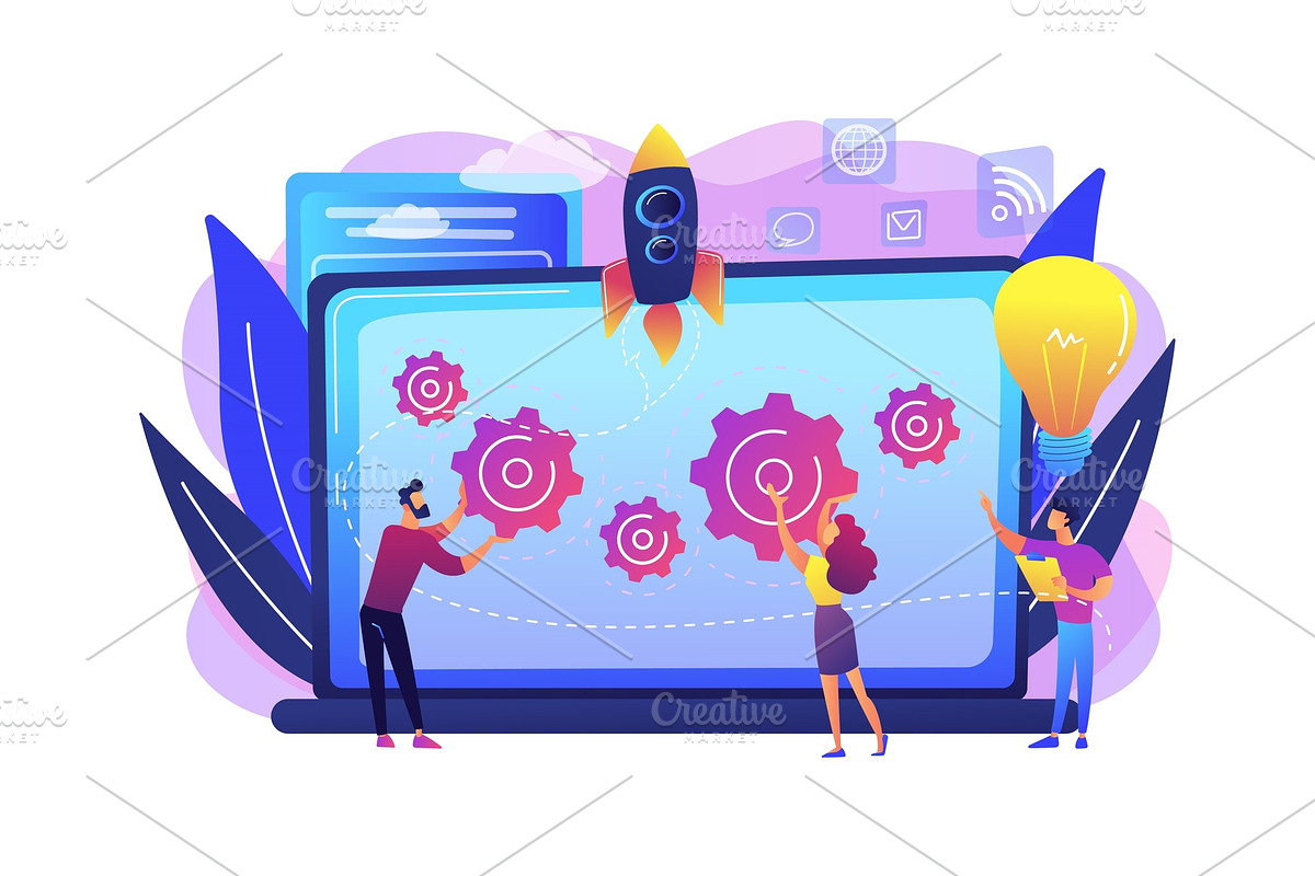 Startup accelerator concept vector, a Technology Illustration by Visual ...