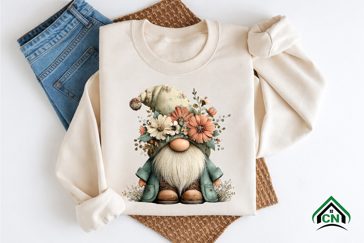 Whimsical Summer Gnome Clipart Png, an Illustration by Craft Nest (Photo 9 of 12)