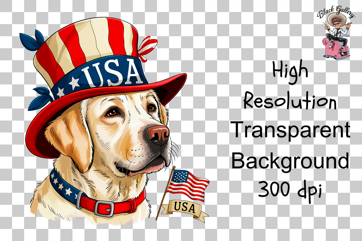 Patriotic Labrador PNG Bundle, a Graphic by Clipart Bloom (Photo 8 of 11)