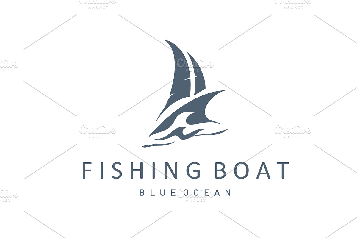Fishing boat sailboat logo design, a Branding & Logo Template by Maylianaw28 (Photo 1 of 2)