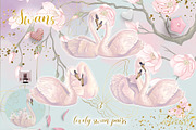 Swans wedding baby shower clipart, an Animal Illustration by RivusArt (Thumbnail 4 of 10)