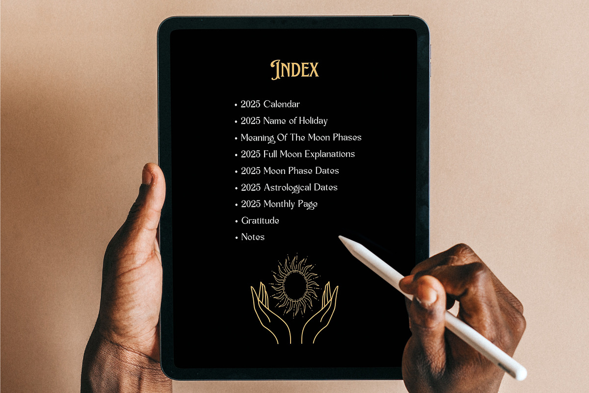 2025 Moon And Astrology Digital, a Stationery Template by Mustafiz (Photo 2 of 7)