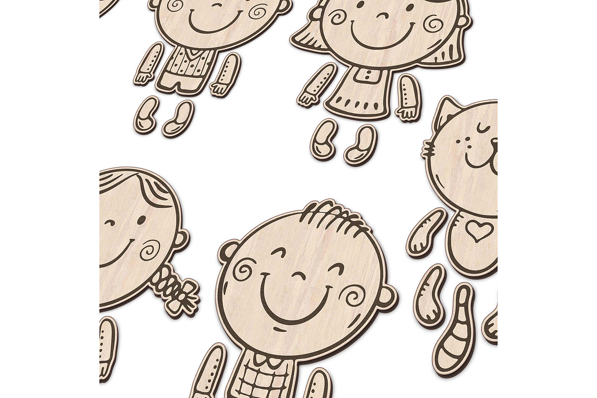 Movable Doll SVG for Laser Cutting, an Object Graphic by Bubert Art (Photo 2 of 8)