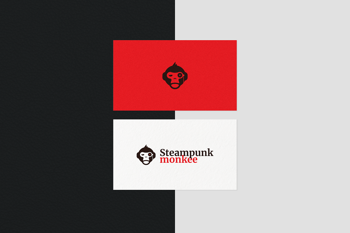 Steampunk monkee logo template, a Branding & Logo Template by Triptic • Online store (Photo 3 of 5)
