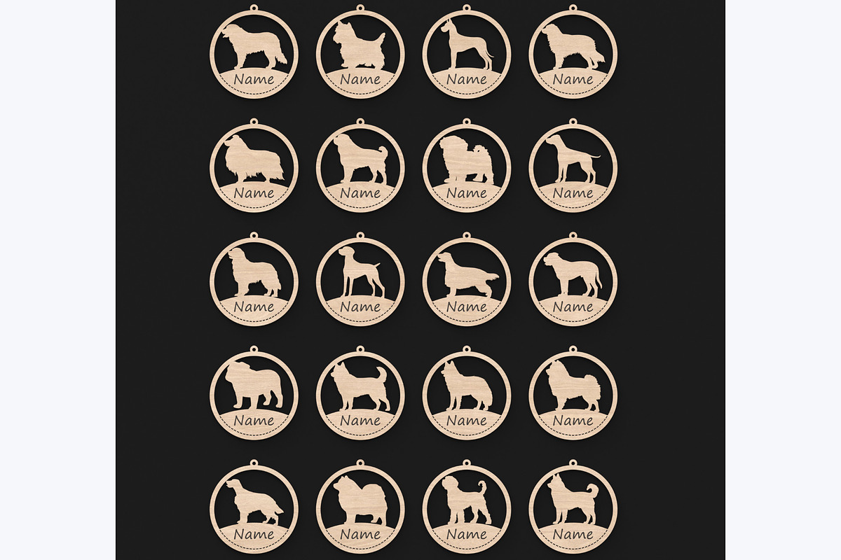 40 Custom Dog Ornaments Laser Files, an Object Graphic by ThemeXDigital (Photo 3 of 9)