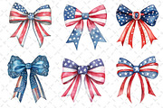 USA Coquette Bow Clipart, an Illustration by Dream Creation (Thumbnail 3 of 5)