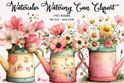 Watercolor Watering Can Clipart, an Illustration by CreationArt (Thumbnail 1 of 7)