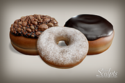 Doughnut Selection 01, a Food & Drink 3D Model by Adam Sculpts (Thumbnail 1 of 5)