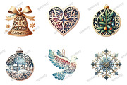 Christmas Laser Cut Ornaments Bundle, an Illustration by designcity5 (Thumbnail 3 of 5)