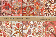 Crimson Red Indian Seamless Patterns, a Pattern Graphic by Maishop (Thumbnail 1 of 8)