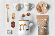 Watercolor ANTIQUE KITCHEN UTENSILS, an Object Graphic by JennyColorArt (Thumbnail 3 of 5)