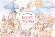 Unicorn And Princess Clipart, an Illustration by TatiMockup (Thumbnail 1 of 4)