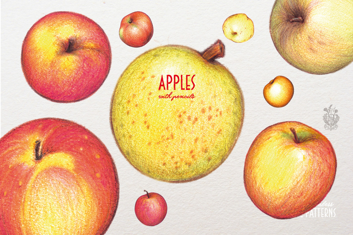 Apples With Colour Pencils + Bonus, a Food Illustration by Andrea Tardivo (Photo 2 of 15)