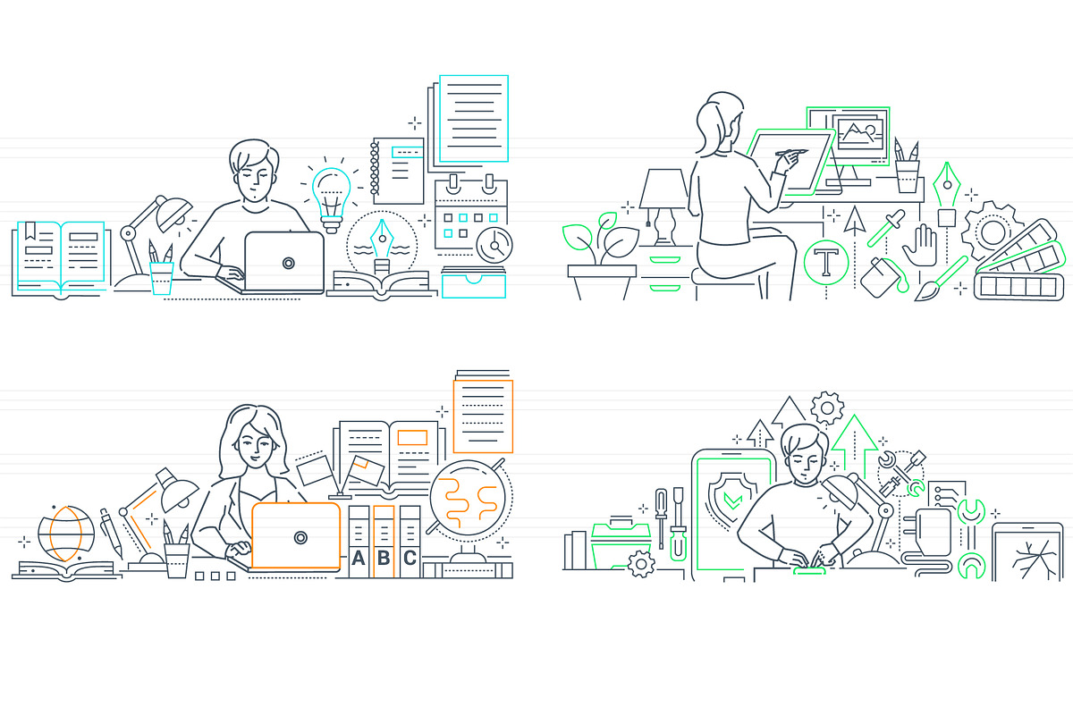 Services Line Illustrations Bundle, an iPhone Mockup by Boyko Pictures (Photo 10 of 15)