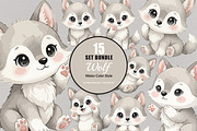 15 Bundle Watercolor Wolf Grey Nigh, an Animal Illustration by Morspective (Thumbnail 1 of 8)