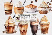 Coffee Whipped Cream Watercolor Set, a Graphic by Colorsfav (Thumbnail 1 of 6)