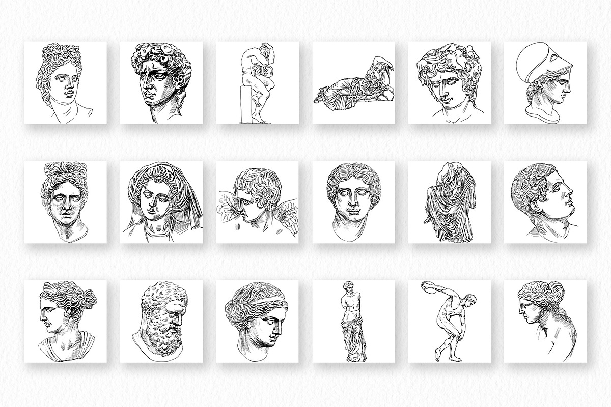 Classical sculpture clipart, an Illustration by ViktoriArt (Photo 3 of 8)