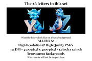 Blue Dragon Alphabet Letters, a Decorative Illustration by Creative Art By SamM (Thumbnail 7 of 10)