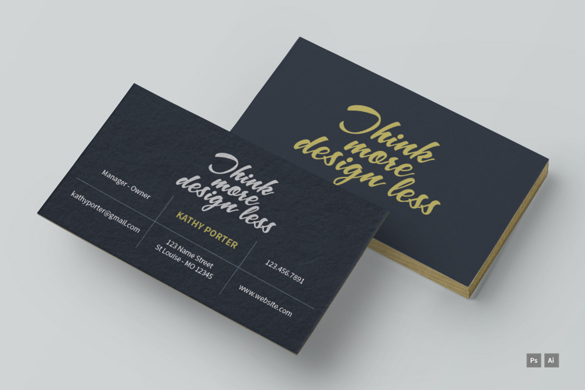 Think more design less business card, a Business Card Template by AM Design (Photo 1 of 4)
