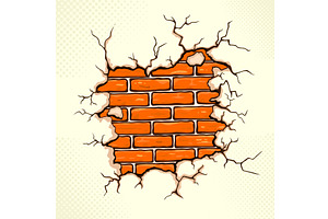 Brick wall object. hand drawing. Not, a Texture Illustration by Nenahliadava Design