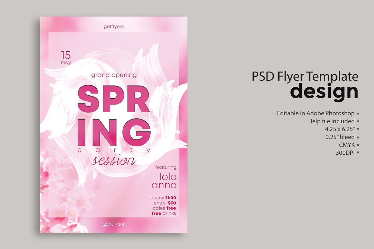 Spring Session Party PSD Flyer, a Flyer Template by Naim Selmani (Photo 1 of 3)