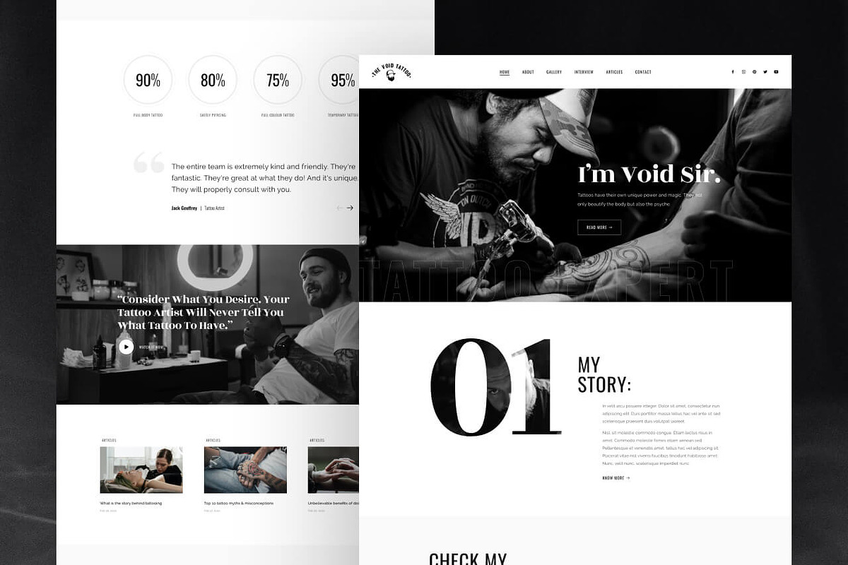 Void Tattoo – One-Page Tattoo HTML, a HTML Template by TemplatesJungle (Photo 1 of 2)