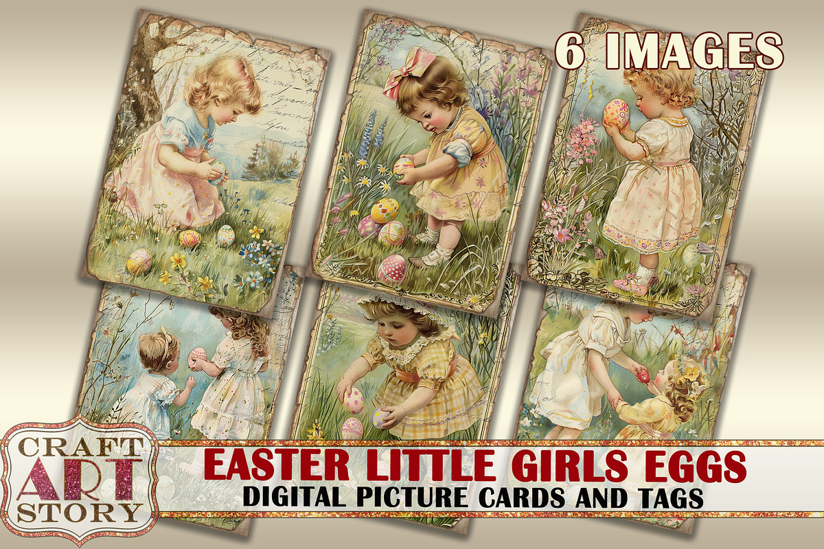 Easter little girls Eggs Collage, an Object Illustration by CraftArtStory (Photo 1 of 4)
