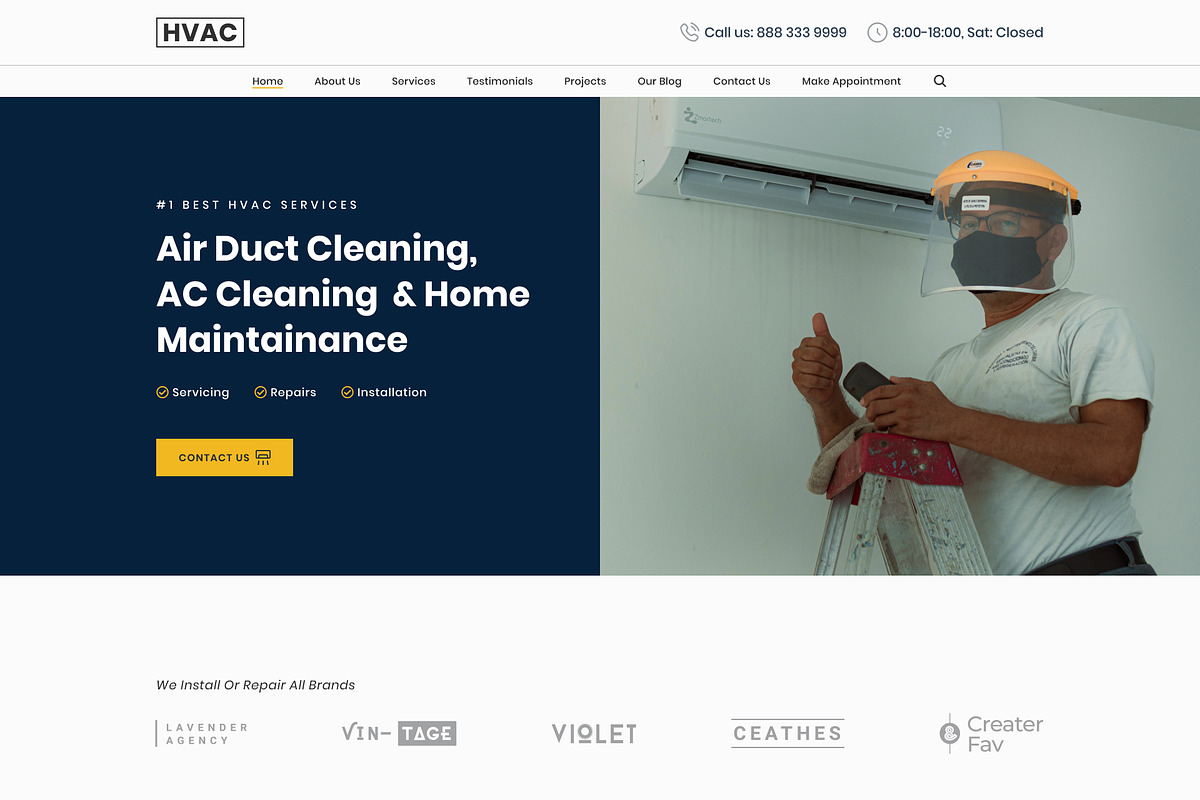 HVAC – Air Conditioning HTML Website, a HTML Template by TemplatesJungle