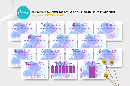 Canva Daily-Weekly-Monthly Planner