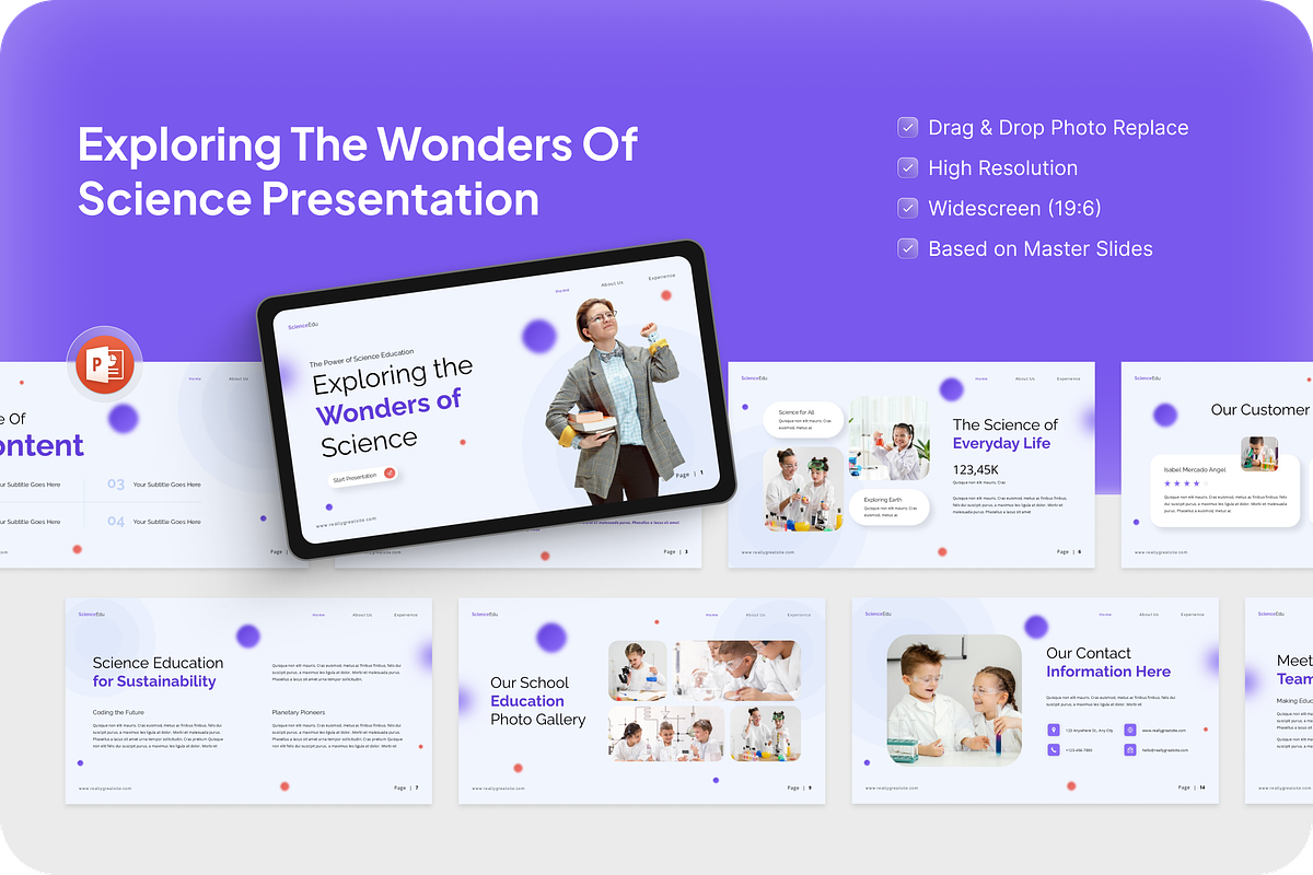 Science Education PowerPoint, a Presentation Template by Annora Studio (Photo 1 of 5)