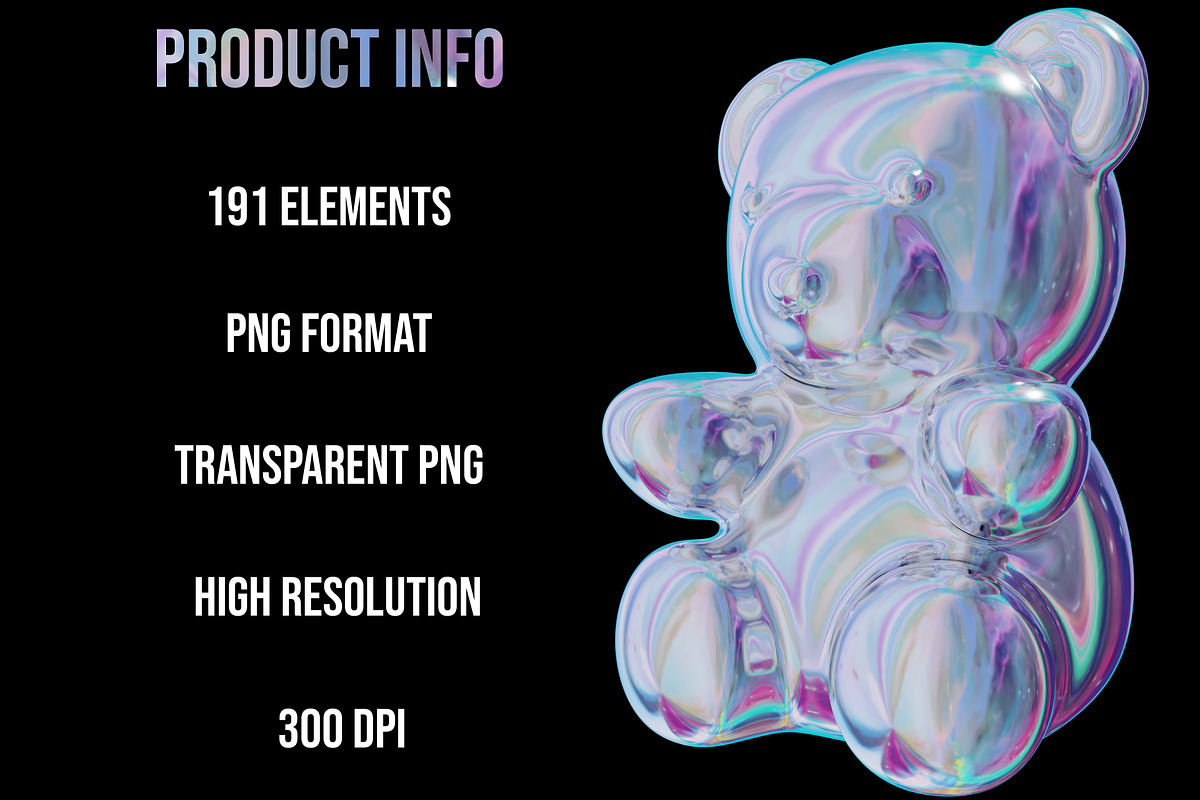 Holographic PNG Pack - 191 Elements, an Object Graphic by Drawwell (Photo 6 of 6)