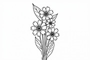 Botanical Line Art Coloring Sheets, an Illustration by balal (Thumbnail 2 of 9)