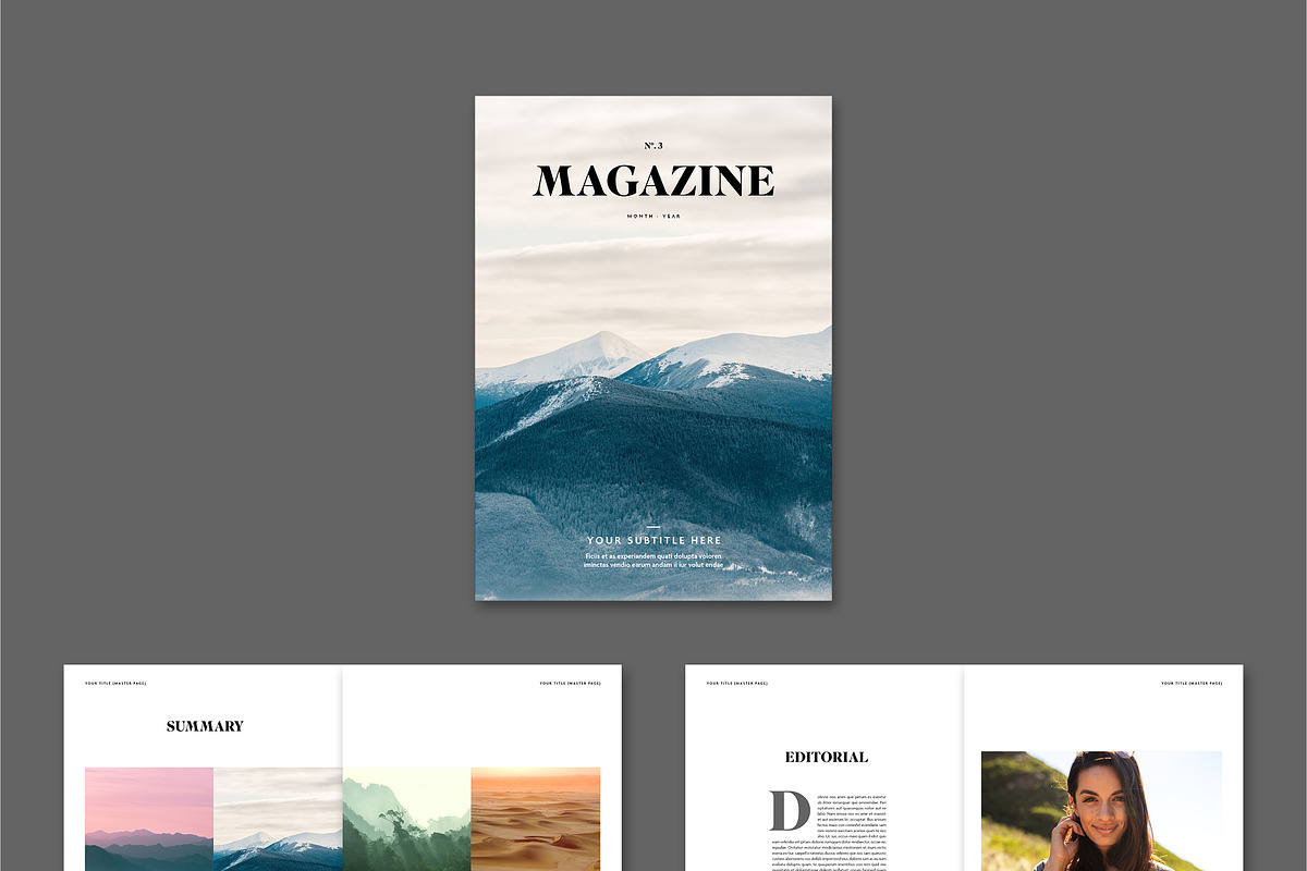 Magazine Brochure Layout (A4+US), a Magazine Template by tomsarraipodesign