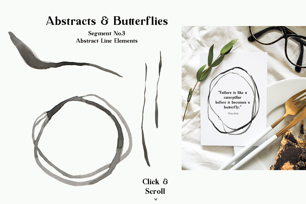 Abstract Butterflies Watercolor Set, a Texture Illustration by Ines Beatriz (Photo 6 of 10)