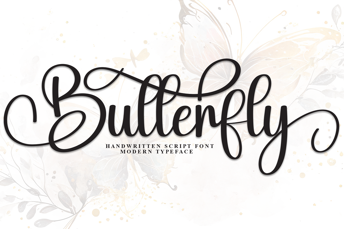 Butterfly | Script Font, a Handwritten Font by Scratchones (Photo 1 of 9)