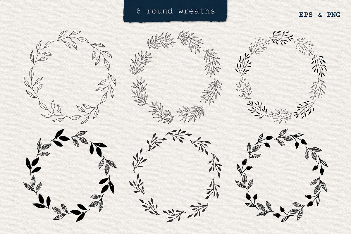 Set of floral frames & wreaths, an Illustration by Anatartan Design (Photo 3 of 10)