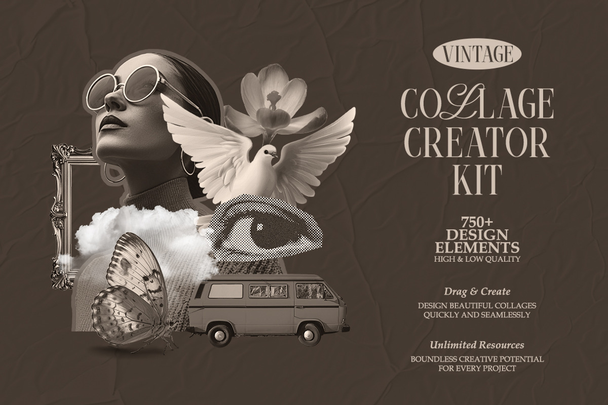 Vintage Collage Creator Kit 750+ PNG, an Object Graphic by iHemalaya (Photo 3 of 10)