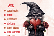 Gothic Valentine's Day Clipart, a Seasonal Illustration by GiraffeCreative (Thumbnail 3 of 9)