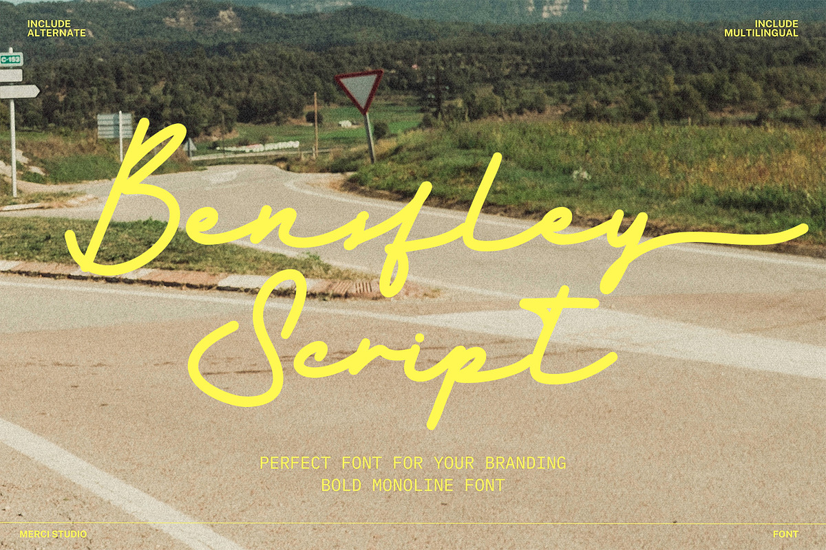 Bensfley Script – Signature Font, a Script Font by MERCI STUDIO (Photo 1 of 8)