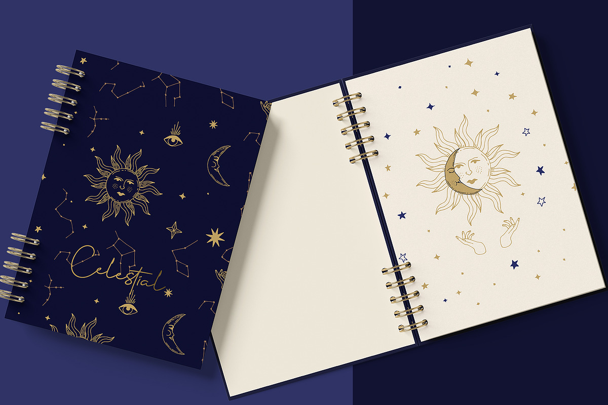 Celestial Patterns & Illustrations, a Pattern Graphic by Youandigraphics (Photo 6 of 14)