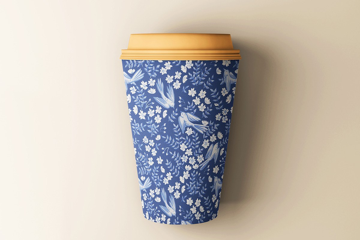 Hampton Blue Birdy Pattern, seamless, a Pattern Graphic by swiejko (Photo 8 of 9)