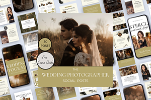 WEDDING PHOTOGRAPHER SOCIAL POSTS, a Social Media Template by Daring Digies