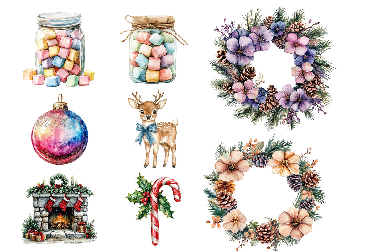 Christmas Watercolor Clipart, an Illustration by Designworld (Photo 4 of 5)
