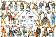 Quirky Reindeer Funny Moose Clipart, a Graphic by designcity5 (Thumbnail 1 of 5)