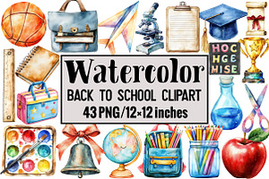 Back to School Clipart, an Illustration by Design Market